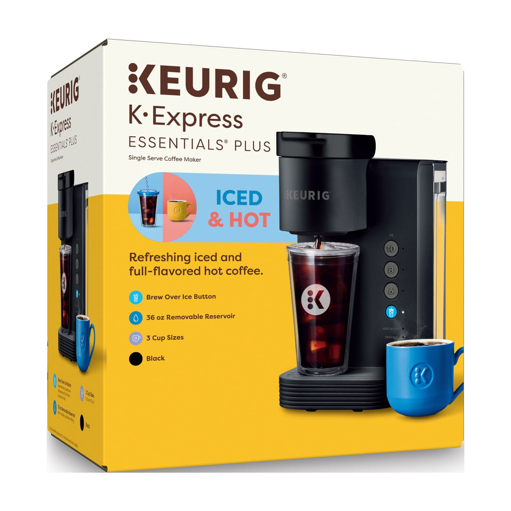 Keurig K-Express Essentials Plus, Iced and Hot Single-Serve K-Cup Pod Coffee Maker, Black