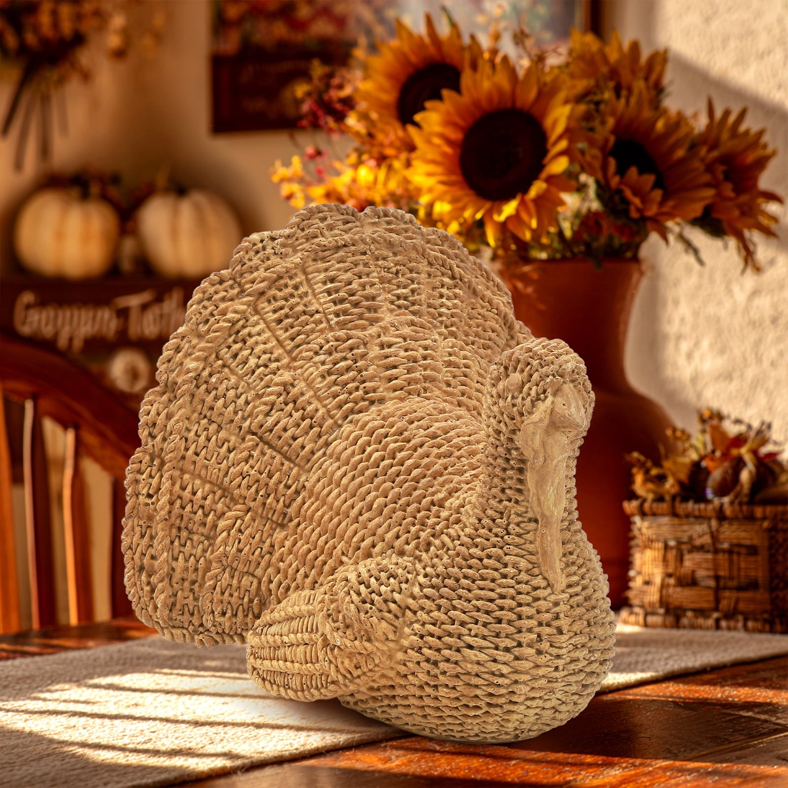 Ayieyill Thanksgiving Turkey Decor, Fall Decorations for Home, Rustic Turkey Thanksgiving Decorations and Fall Table Centerpiece