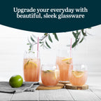 Libbey Samba Tumbler and Rocks Glasses Set of 16, All Purpose Everyday Drinking Glasses Set, Dishwasher Safe Kitchen Glassware Set for Holidays Events