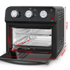 Plum Chef 13-Quart Air Fryer Toaster Oven Combo, Compact 5-in-1 Countertop Convection Oven with 2-Layer Cooking, 1300W Oil-Less Healthy Cooker, Classic Black