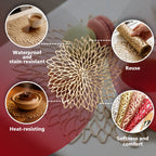 Arcticwind 10-Pack Gold Furonghua PVC Placemats 15 inch Table Place Mats Bulk Decorative Washable and Wipeable Kitchen Place Mat for Table Settings Holiday Wedding Dinner Table Decoration Mat