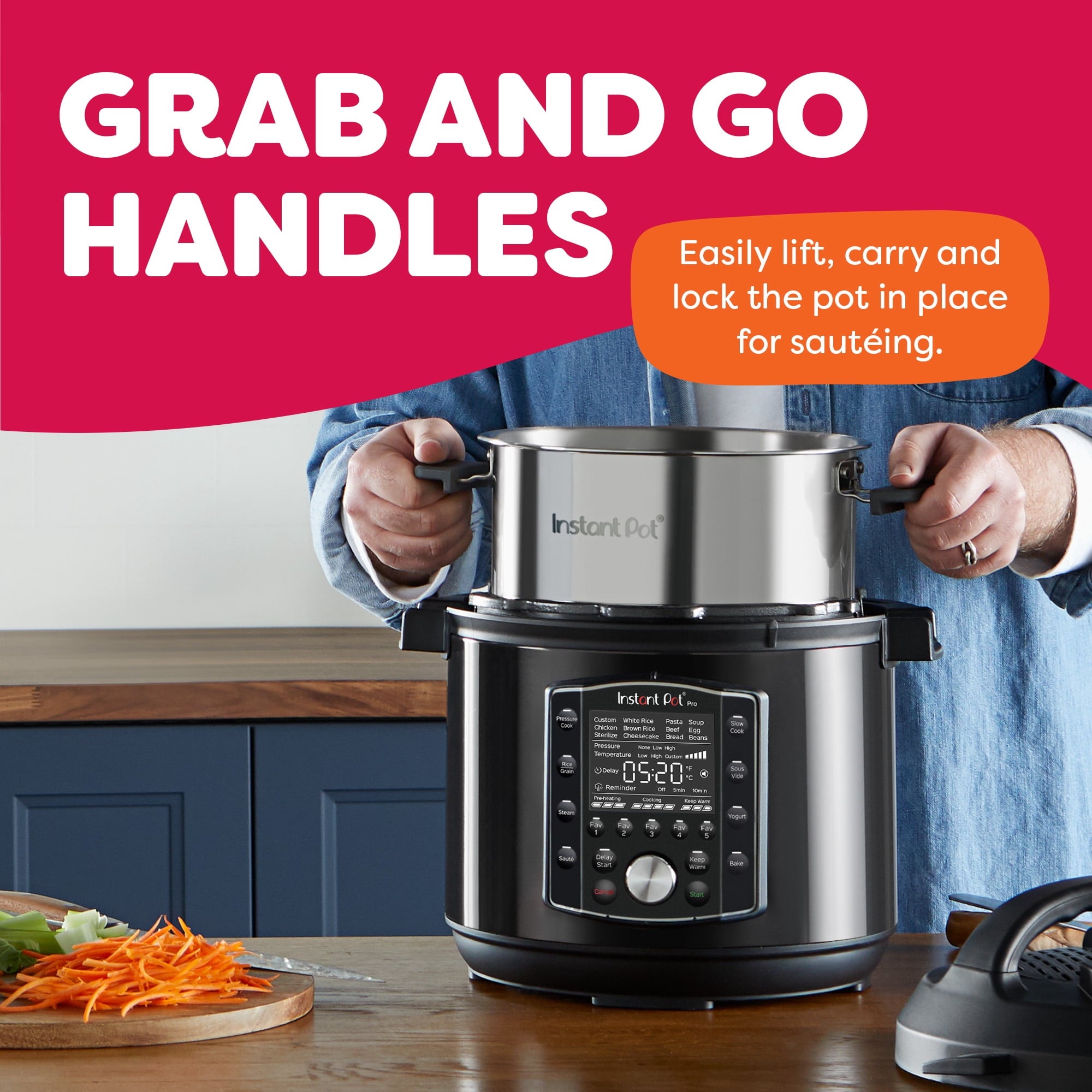 Instant Pot Pro 6-Quart Electric Pressure Cooker, 10-in-1 Slow Cooker, Rice/Grain Cooker, Steamer, Sauté, Sous Vide, Yogurt Maker, Sterilizer and Warmer