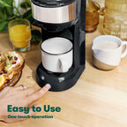 Compact Single Serve Coffee Maker - Brews and Ground Coffee, 6-14oz Reservoir, Space-Saving Design for Home or Office - Perfect for Small Kitchens