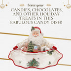 Spode Christmas Tree Gold Collection Figural Santa Dish, 12.25-Inch Holiday Décor Candy Bowl - Fine Earthenware with 22-Karat Gold Accents, Christmas Mantel Decoration & Holiday Tableware