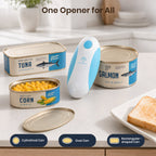 Moreblue One-Touch Automatic Electric Can Opener, USB-C Rechargeable Can Opener Smooth Edge, Hands-Free Countertop Electric Can Opener for Seniors, Arthritis, Weak Hands, Kitchen Gadget Gift（Blue)