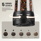 Moreblue Electric Salt and Pepper Grinder Set, Automatic Rechargeable Salt and Pepper Mill with LED Display, Salt Pepper Shaker Electric with 5 Adjustable Coarseness
