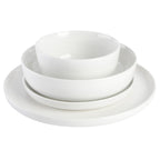 Gibson Home Oslo 16 Piece Round Stoneware Dinnerware Set, Service for 4, White