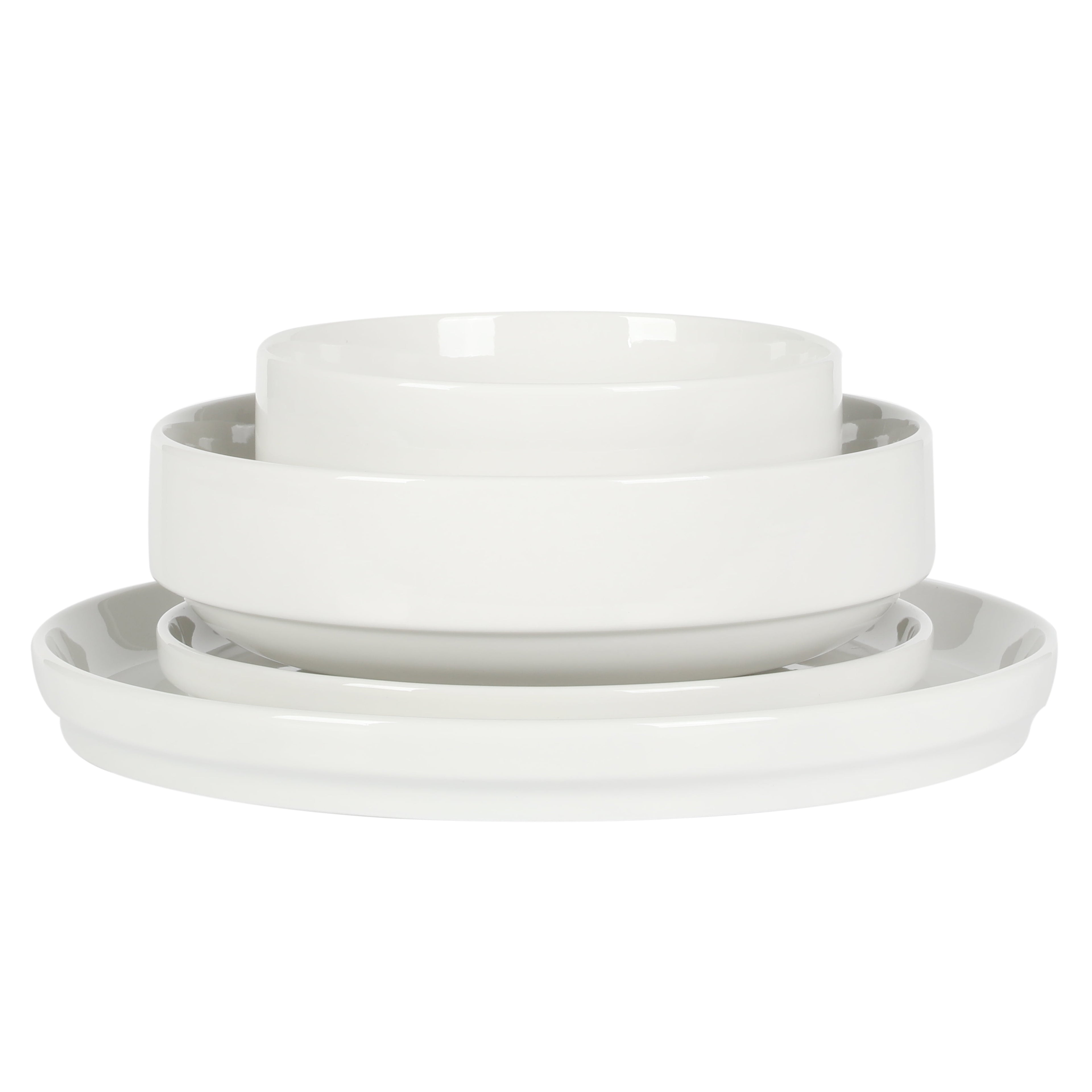 Gibson Home Rothenberg 16-Piece White Fine Ceramic Dinnerware Set