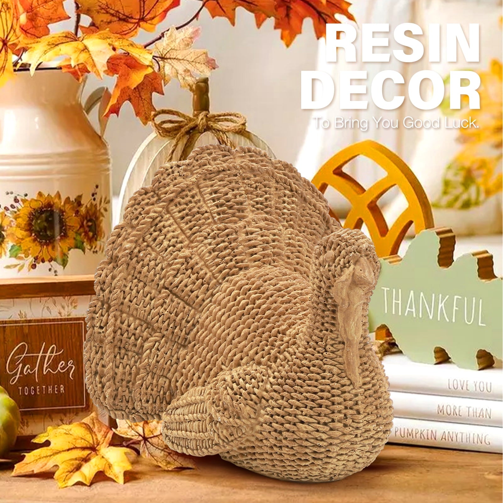 Ayieyill Thanksgiving Turkey Decor, Fall Decorations for Home, Rustic Turkey Thanksgiving Decorations and Fall Table Centerpiece