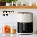 EDX Air Fryer,6 Qt Compact & Large with 400F for Crispy, Electric Multifunctional Cooker with Digital LED, Beige