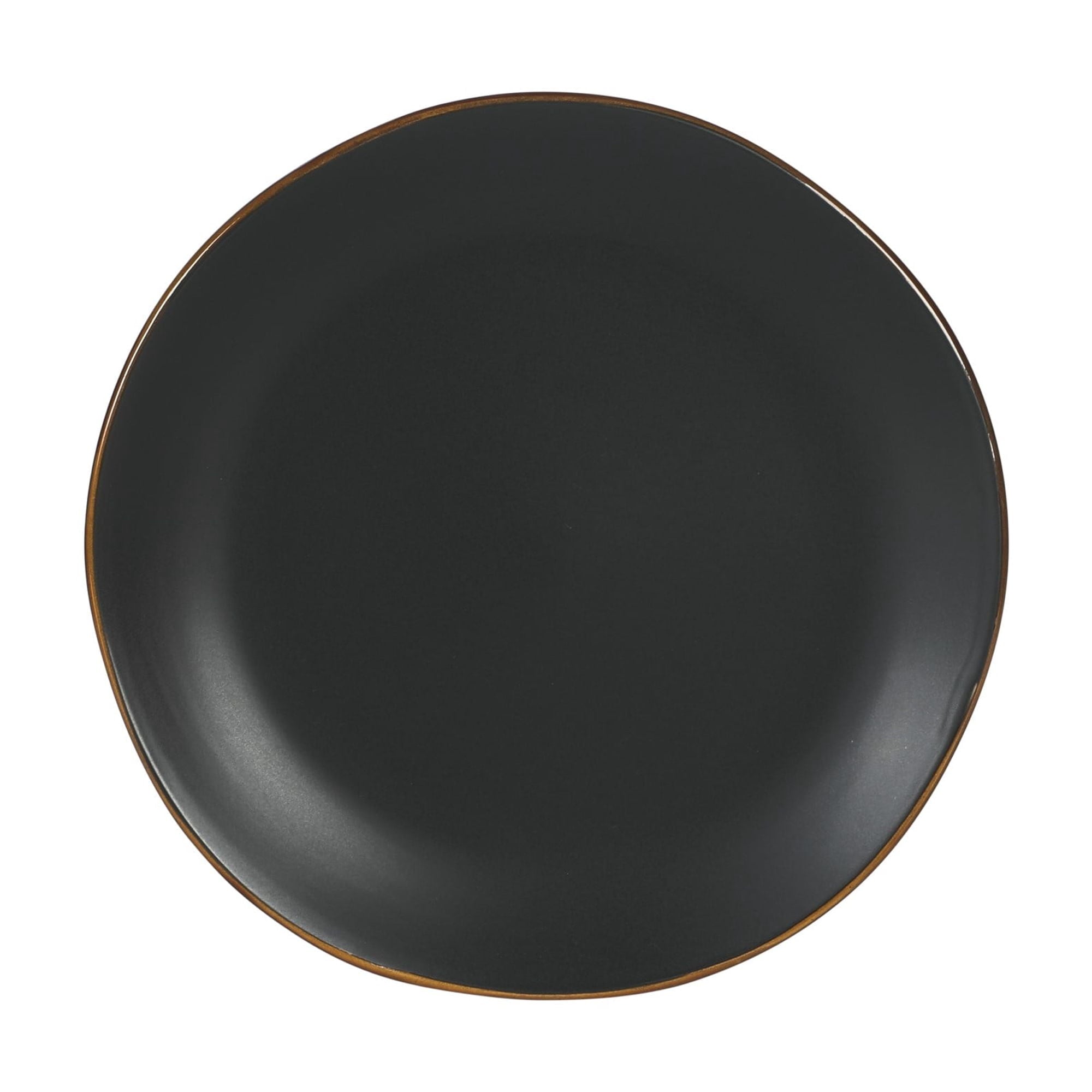 Gibson Home Hazeltine 16 Piece Plates and Bowls Dishes Stoneware Ceramic Dinnerware Set - Black