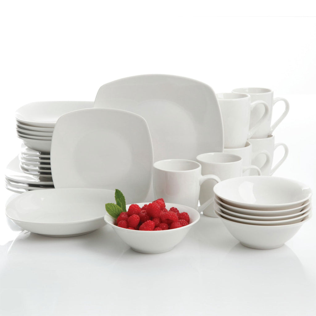 Gibson Hagen 30 Piece Porcelain Dinnerware White Set