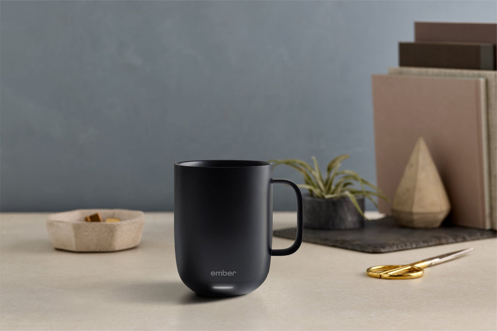 Ember Temperature Control Smart Mug 2, 14 oz, Black, Up To 1.5-hr Battery Life - App Controlled Heated Coffee/Tea Mug - Improved Design