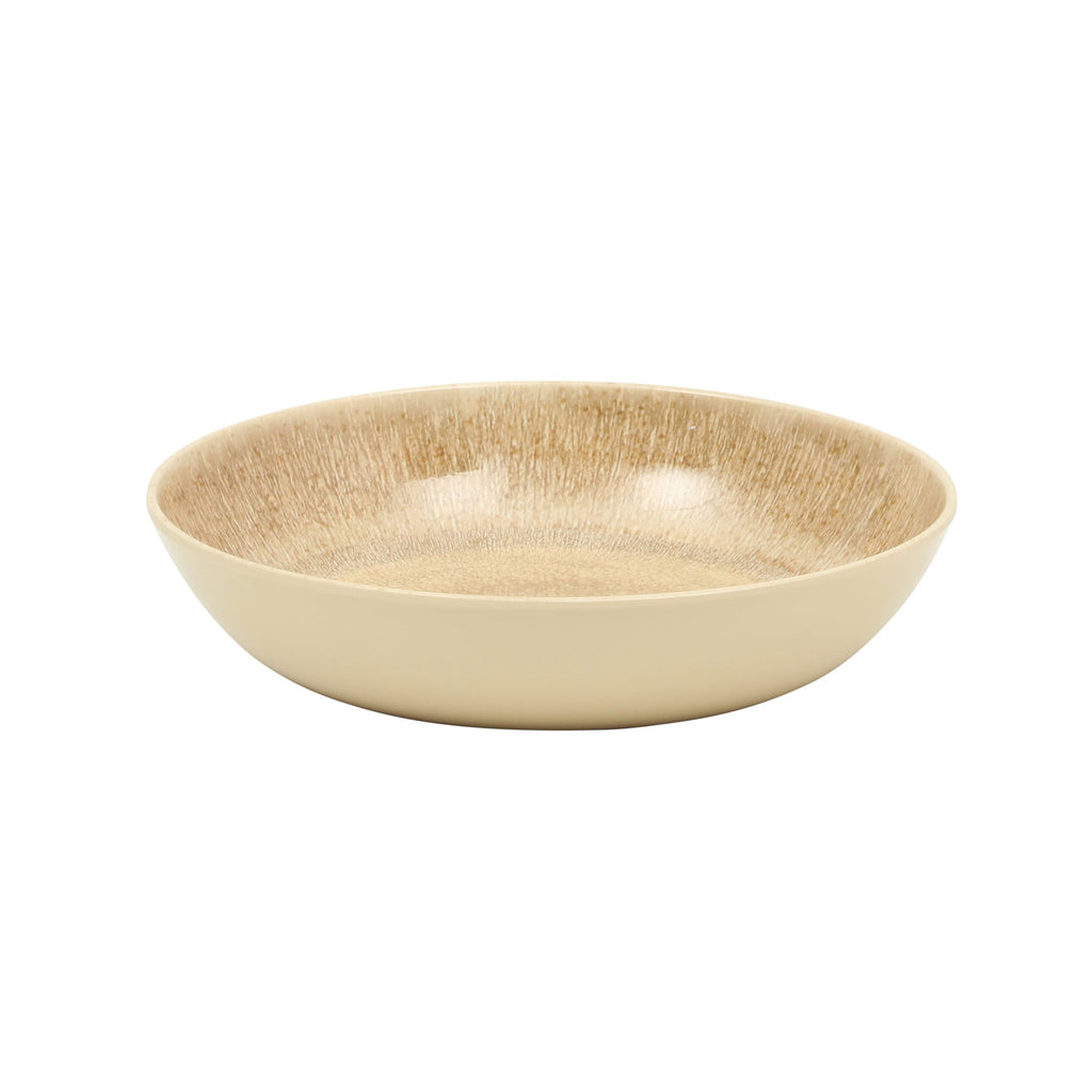 Gibson Home Casper Court 16-Piece Melamine Dinnerware Set – Reactive Glaze Look - Service for - Beige
