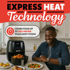 Gourmia 4 Qt Air Fryer, 12 Presets, Digital Display, FryForce 360°, Compact, Black