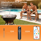 Smart Wireless Meat Thermometer with 500FT Bluetooth Range, App Remote Monitoring, Time Reminder, for Cooking, Baking, Oven, Grilling