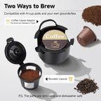 MINI Single Serve Coffee Maker,Instant Coffee Maker One Cup for K Cup & Ground Coffee,Portable Capsule Coffee Machine with 6 to 14oz Reservoir,90 Seconds Fast Brewing and One Button Operation