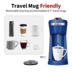 Kuhitley 2 in 1 Single Serve Coffee Maker for K-Cup Pods & Ground Coffee,Capsule Coffee Machine,Instant Coffee Maker One Cup 6-14oz Brew Size Compact for Home Office Travel Dorm RV