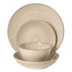 Gibson Home Stonebury 16 Piece Plates and Bowls Assorted Color Dishes - Handpainted Stoneware Dinnerware Set - Service for 4