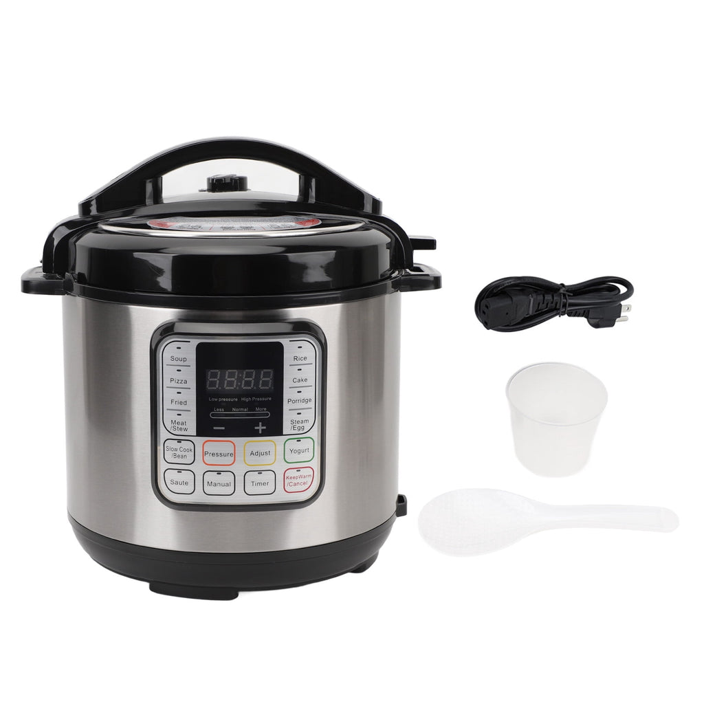 6.5 Quart Electric Pressure Cooker, 16-in-1 Multi-Functional Slow Cooker, Rice Cooker, Saute Pan, Soup Pot, Egg Cooker, Warmer, Preset Cooking, Stainless Steel