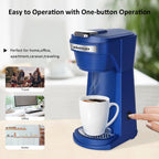 Kuhitley 2 in 1 Single Serve Coffee Maker for K-Cup Pods & Ground Coffee,Capsule Coffee Machine,Instant Coffee Maker One Cup 6-14oz Brew Size Compact for Home Office Travel Dorm RV