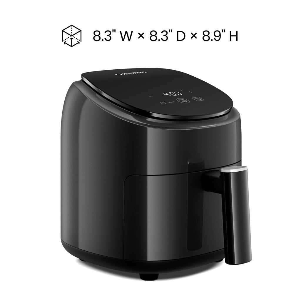 Chefman TurboFry 2-Quart Digital Air Fryer, Compact Design for Quick Meals, Dishwasher-Safe – Black