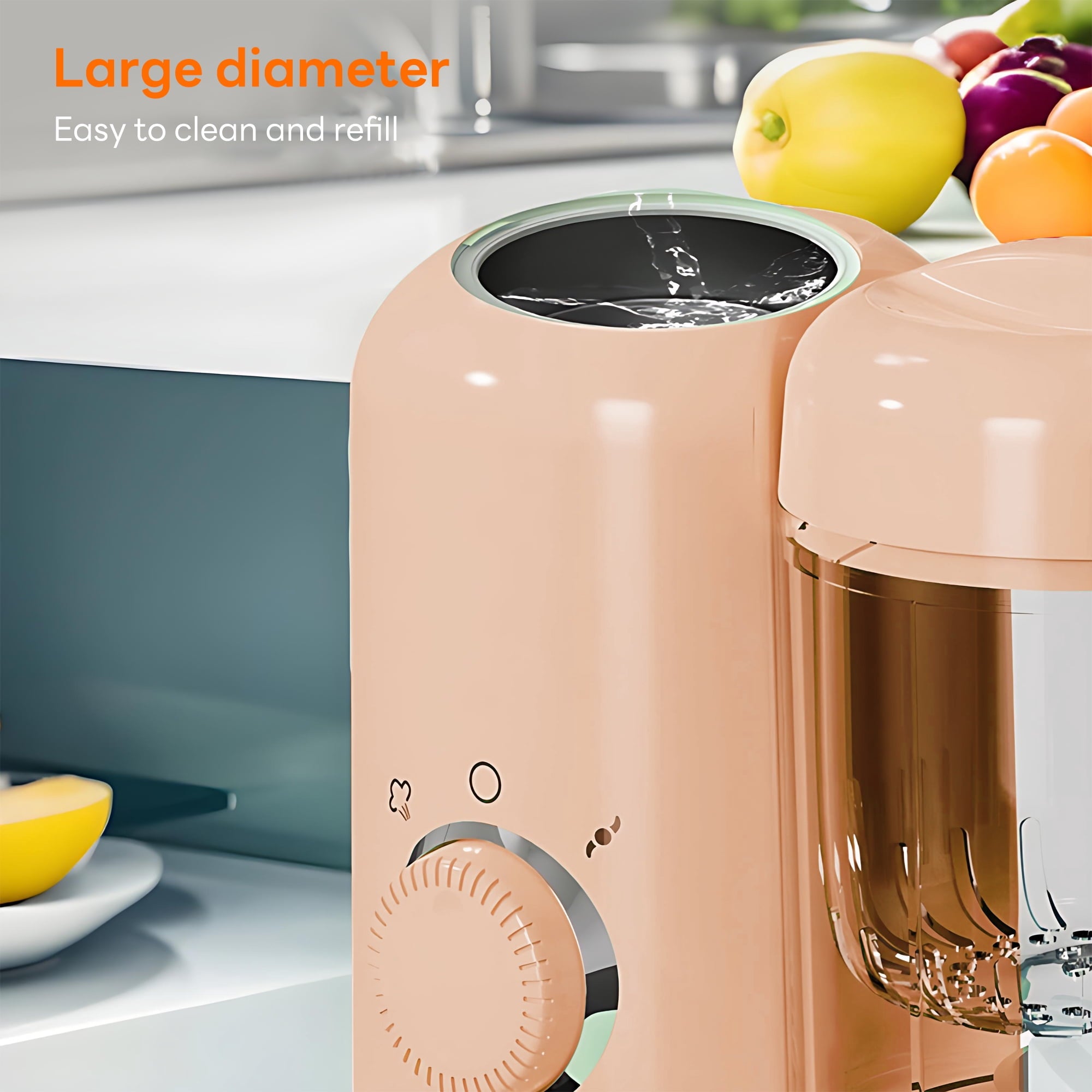 INSMART Baby Food Maker Steamer and Blender,4-in-1 Multifunctional Baby Food Processor with Steam Cooking,Micro-stirring,Defrosting,Heating,Auto Shut-Off,Tritan Material,Pink