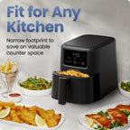 Chefman TurboFry 3-in-1 Air Fryer, 450°F Max Temp with 3.5 Qt. Nonstick Basket – Black