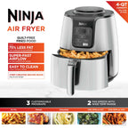 Ninja Air Fryer 4-Qt, 3-in-1, Air Fry Reheat Dehydrate, Nonstick, Dishwasher Safe, Compact, AF100WMWH White