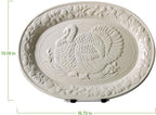 OVENTE Ceramic Oval Turkey Platter, White P4565W | Holiday Serving Plate for Thanksgiving & Christmas Dinner, Fall Table Centerpiece Tray for Entertaining, Easy-Clean