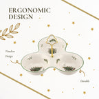 Spode Christmas Tree 3 Section Server with Tree Handle - Divided Serving Tray for Nuts, Candies, Condiments, Holiday Treats - Festive Earthenware Tableware for Seasonal Entertaining & Hosting