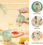 4 in 1 Vegetable Chopper Electric, Handheld Choppers, Smart Kitchen Appliances for Pepper, Garlic, Onion, Celery & Meat