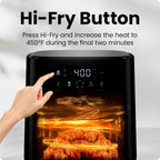 Chefman 6 Qt Compact Digital Touch Air Fryer w/ Hi-Fry & Shake Reminder - Black