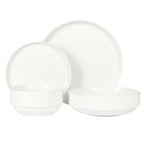 Gibson Home Rothenberg 16-Piece White Fine Ceramic Dinnerware Set