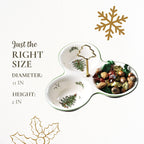 Spode Christmas Tree 3 Section Server with Tree Handle - Divided Serving Tray for Nuts, Candies, Condiments, Holiday Treats - Festive Earthenware Tableware for Seasonal Entertaining & Hosting