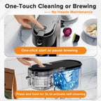 Auseo Single Serve Coffee Maker for K-Cup & Grounds, One Cup Kcup Coffee Machine Hot & Iced ,5 Brew Sizes (6-14 Oz), Fast & Easy Cleaning , Perfect for Home/Office