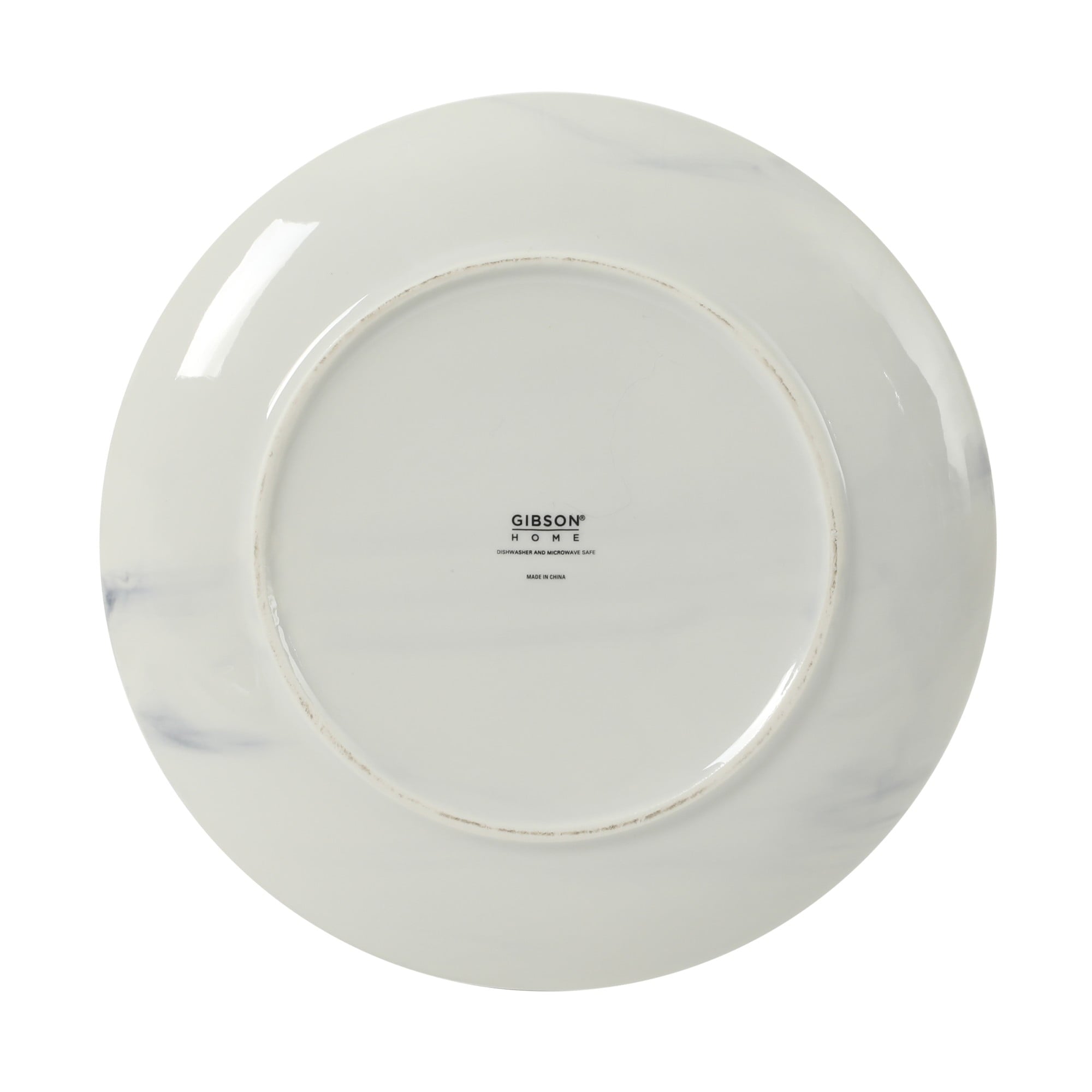 Gibson Home Cloudlight 12 Piece Plates and Bowls Dishes Brown and White - Decorated Porcelain Ceramic Dinnerware Set - Service for 4