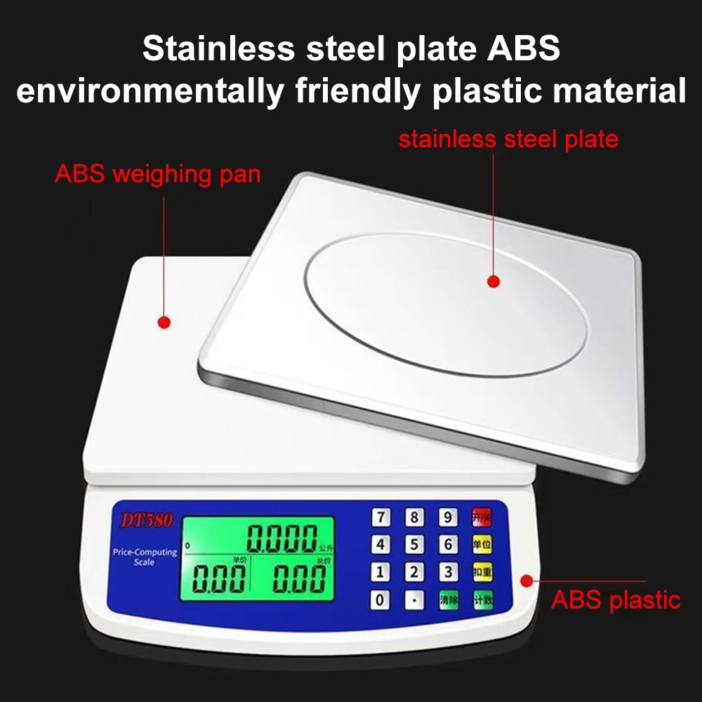 INSMART Food Scale,30KG Large Digital Kitchen Scale,Plug-in and Battery Modes,for Cooking Baking,Silver
