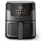 Suodoka 10 in 1 Air Fryer 6 Qt Capacity, Compact Countertop with Nonstick Basket, 400F Air Crisp