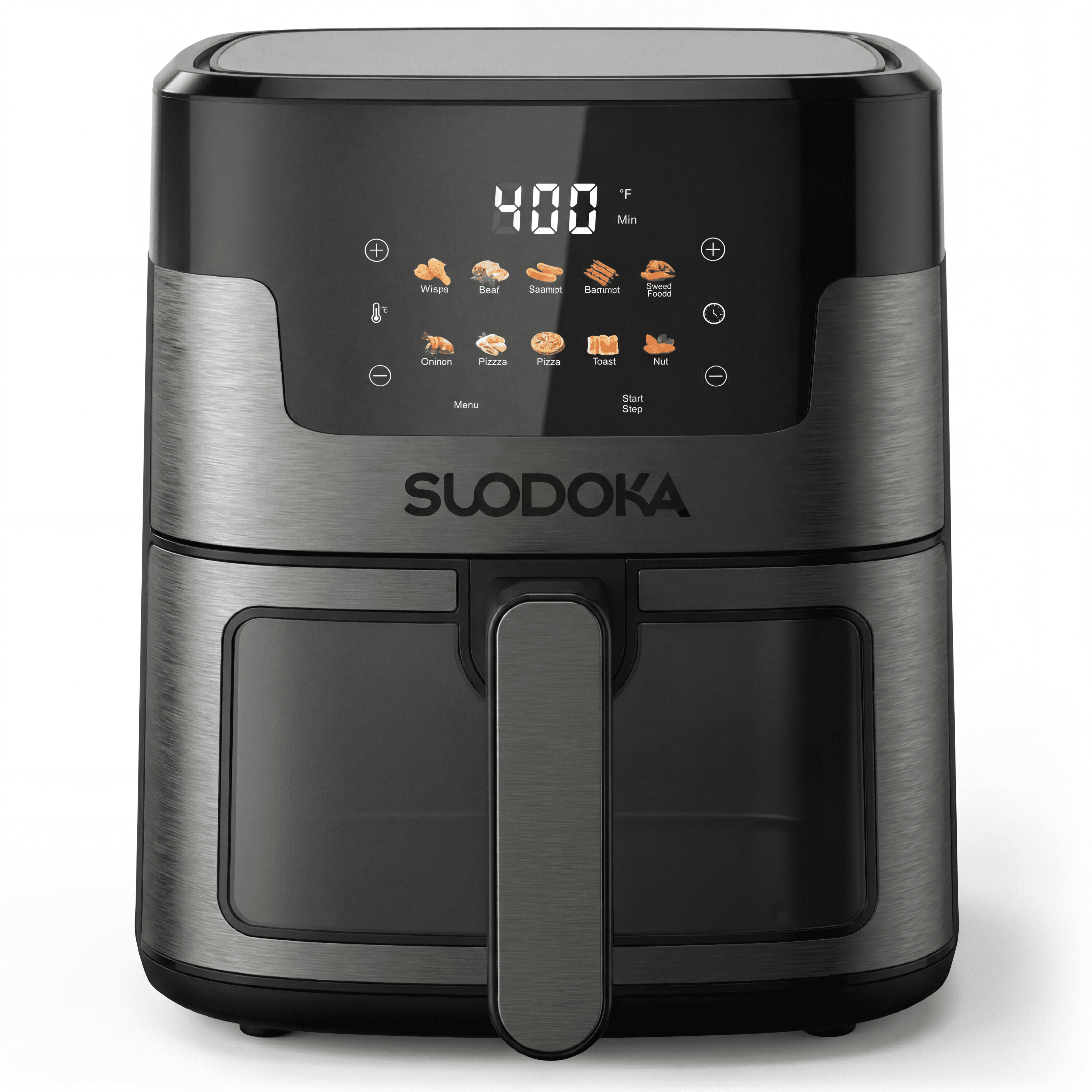 Suodoka 10 in 1 Air Fryer 6 Qt Capacity, Compact Countertop with Nonstick Basket, 400F Air Crisp