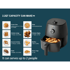 Mainstays 2.2 Qt Air Fryer in Arctic Black with Non-Stick Basket
