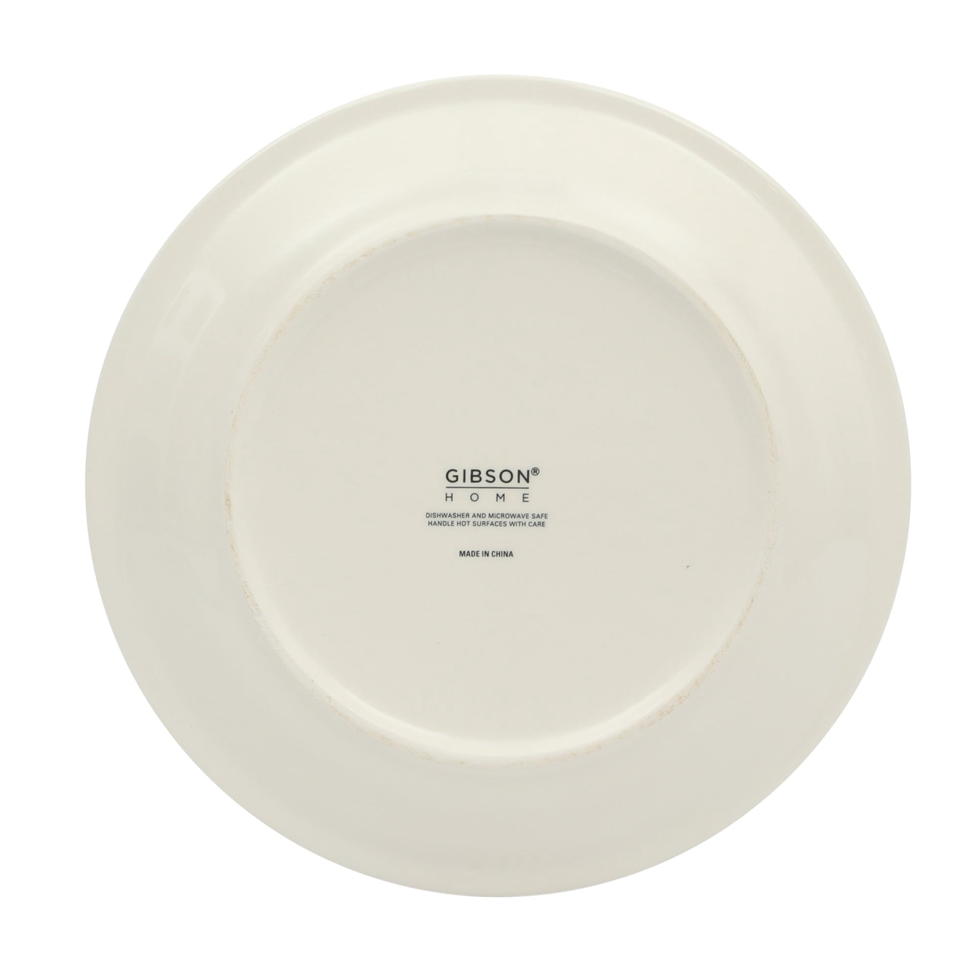 Gibson Home Kenwood Shores 16 Piece Stoneware Dinnerware Set, Hand-Painted Plates and Bowls, Service for 4 - Blue Striped