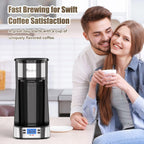 Single Serve Coffee Maker, Programable Single-Serve Brewers, Timer Auto Start/Off, 14 Oz Single Cup Coffee Machine For Ground Coffee, 700W Quick Brewing, Perfect Gifts for Coffee Lovers