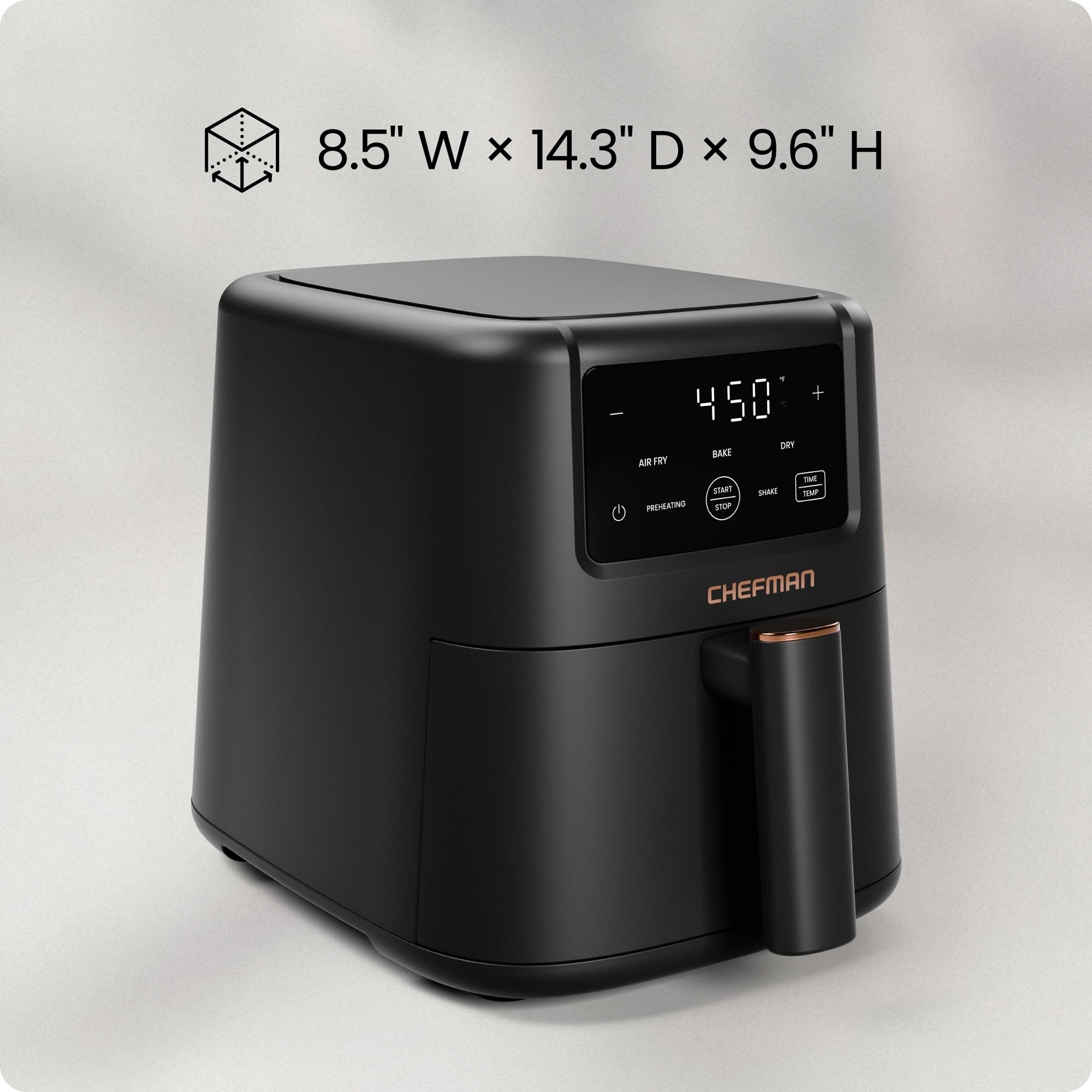 Chefman TurboFry 3-in-1 Air Fryer, 450°F Max Temp with 3.5 Qt. Nonstick Basket – Black