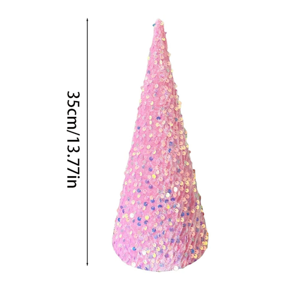 Glitter Cone Tree Decorations,Velvet Sequin Christmas Trees Set for Tabletop Centerpiece, Holiday Tiered Tray Farmhouse Decor for Home, Entryway, Kitchen, Shelf, Party & Seasonal Displays