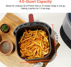 COSORI Smart Air Fryer, Lite 4-Quart Compact 7-in-1 Oven, Preheat and Keep Warm, Voice Control, Dishwasher-Safe, Light Gray