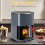 Beddle 6 Qt Compact Air Fryer Toaster Oven with Digital LED Touchscreen Electric Hot Oven, Oilless Multifunctional Cooker with Auto Shut-Off,Gray