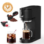 Auseo Single Serve Coffee Maker for K-Cup & Grounds, One Cup Kcup Coffee Machine Hot & Iced ,5 Brew Sizes (6-14 Oz), Fast & Easy Cleaning , Perfect for Home/Office