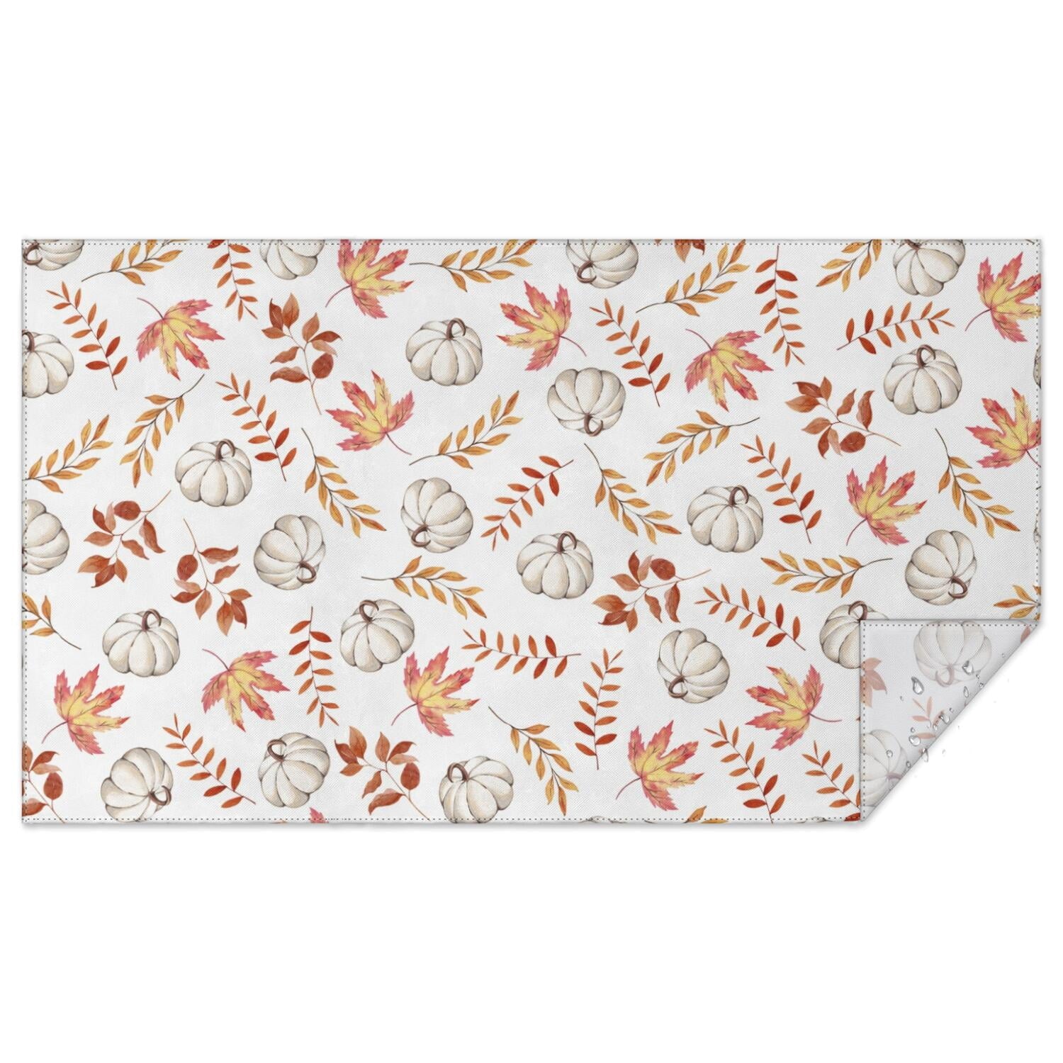 Autumn Leaves Tablecloth Rectangle 60x102 Inch, Fall Printed Table Cover with Harvest Plaid - Wrinkle Resistant Fabric for Thanksgiving & Holiday Dining Decor