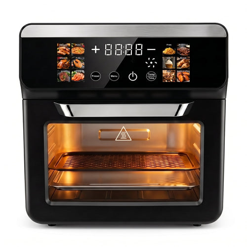Bluebow 12QT Air Fryer Toaster Oven, 12-in-1 Multi-functional Color Touchscreen with Easy-view Windows, Less Oil Healthy Cooking for Home Kitchen Use